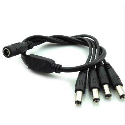 1 Female to 4 Male way Splitter Plug Cable 5.5mm*2.1mm 12V DC Power Supply for CCTV Camera Accessories led strip