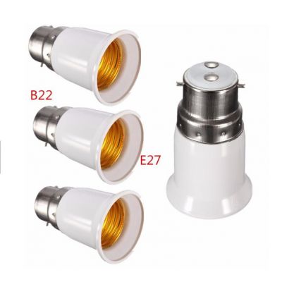 2pcs Fireproof Plastic B22 To E27 Socket Adapter Conversion Lamp Holder Lighting Accessories Base Converter For Led Light Bulb 3 Leather Bag