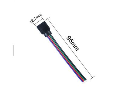 RGB 5050 led strip light 4Pin female clip with 10cm wire 10mm led strip connector 