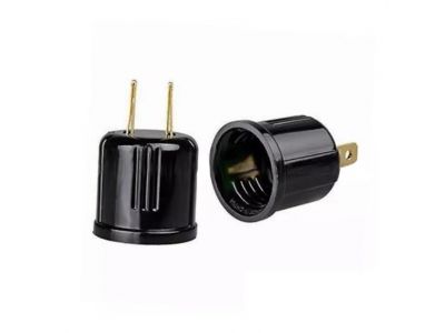 Non-Grounding USA Plug Polarized Socket Adapter Converts Outlet to E26 Lamp Socket 
