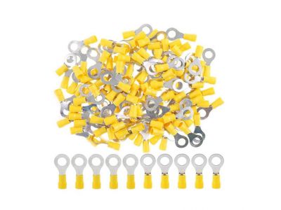  yellow insulated wire terminals crimp type ring wire connectors