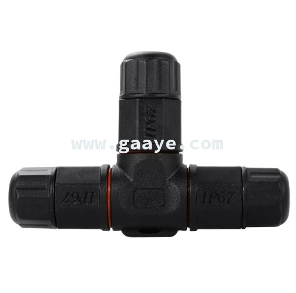 T-Shape 2 pin IP67 Waterproof Connector Cable Wire Plug Socket