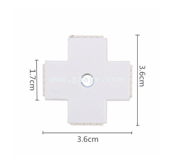 Cross Type L Shape 4 Pin Quick Splitter Right Connector for 5050 3528 RGB LED Strip Light