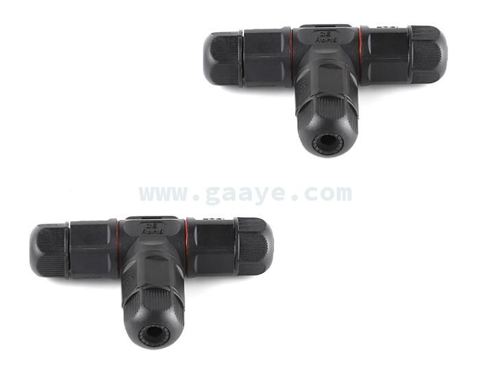 T Type 3 Way IP68 Screw Locking 2pin 3pin 4pin Waterproof Connector 